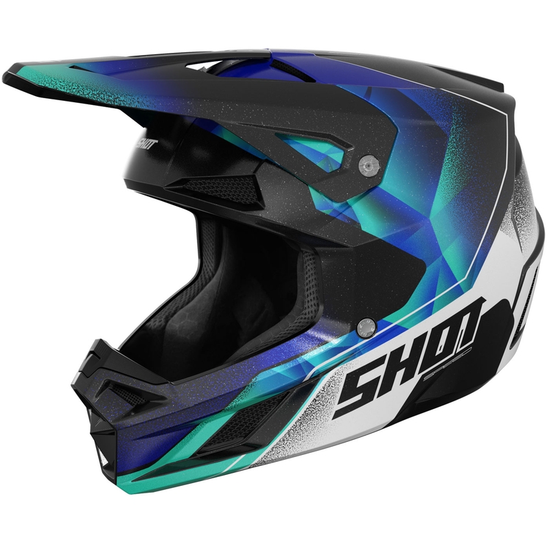 Motocross kypärä Shot Speed Olymp helmiäisen sininen