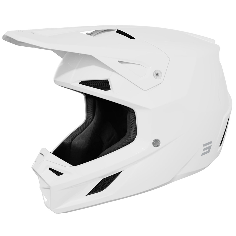 Motocross kypärä Shot Speed Solid kiiltävä valkoinen