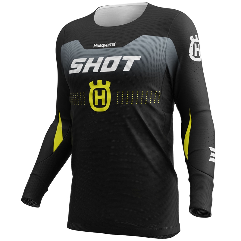 Motocross pelipaita Shot Aerolite HVA 26 musta-harmaa