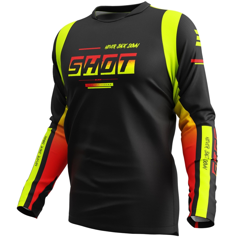 Motocross pelipaita Shot Devo Block fluo keltainen