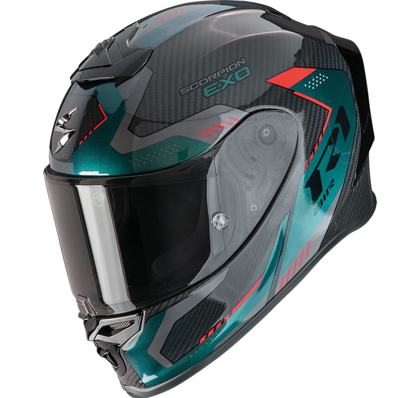 Integraalinen moottoripyöräilykypärä Scorpion EXO-R1 EVO II Carbon Air Propel musta-vihreä