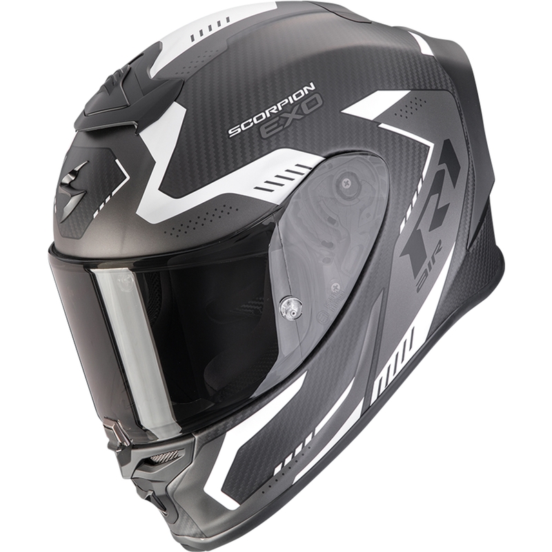 Integraalinen moottoripyöräilykypärä Scorpion EXO-R1 EVO II Carbon Air Propel mattamusta-hopea