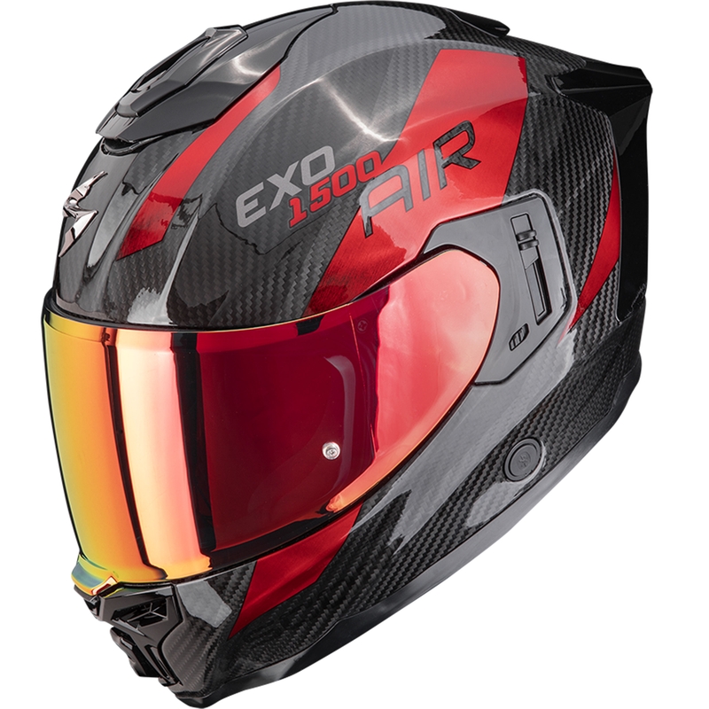 Scorpion EXO-1500 Carbon Air Platted -täyskypärä, musta-punainen