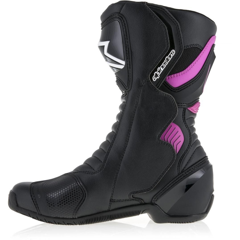 Alpinestars Stella S-MX 6 Naisten moottoripyöräsaappaat musta, violetti ja valkoinen