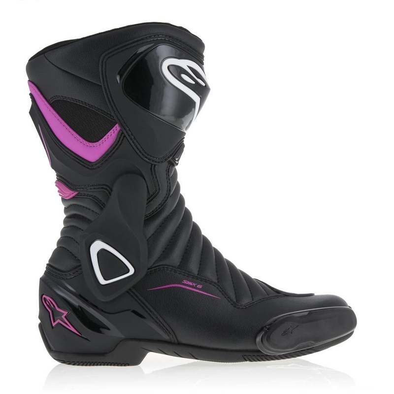 Alpinestars Stella S-MX 6 Naisten moottoripyöräsaappaat musta, violetti ja valkoinen