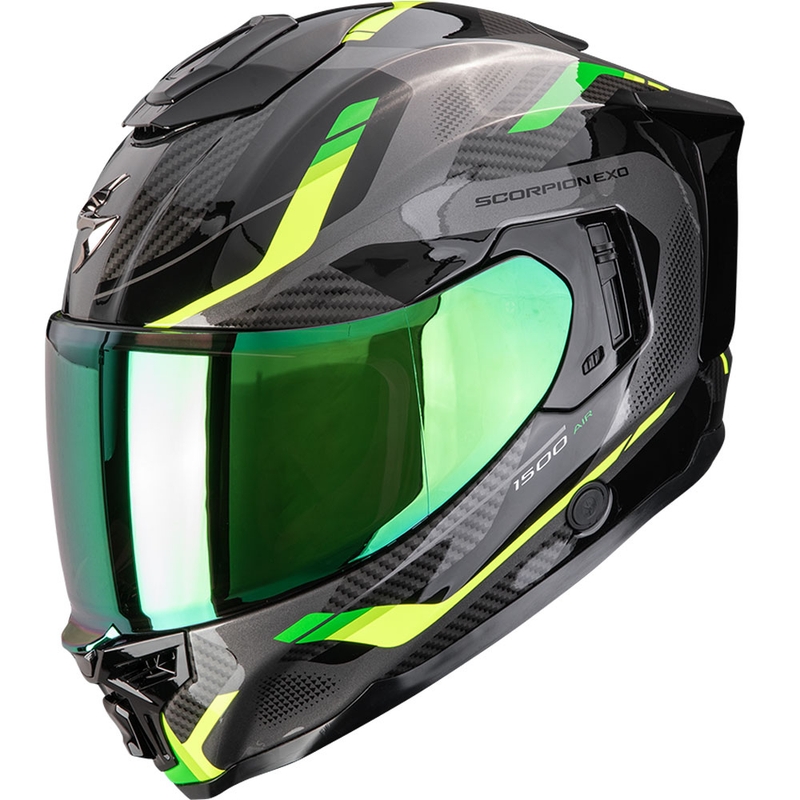 Integroitu moottoripyöräilykypärä Scorpion EXO-1500 Air Sleek musta-vihreä