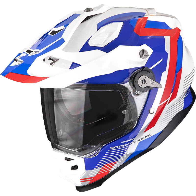 Enduro kypärä Scorpion ADF-9000 Air Patrol valkoinen-sininen-punainen