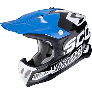 Motocross kypärä Scorpion VX-22 Air Updown musta-valko-sininen