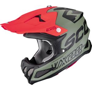 Motocross kypärä Scorpion VX-22 Air Updown matta vihreä-musta-punainen