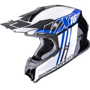 Motocross kypärä Scorpion VX-16 EVO Air Lignes musta-sininen
