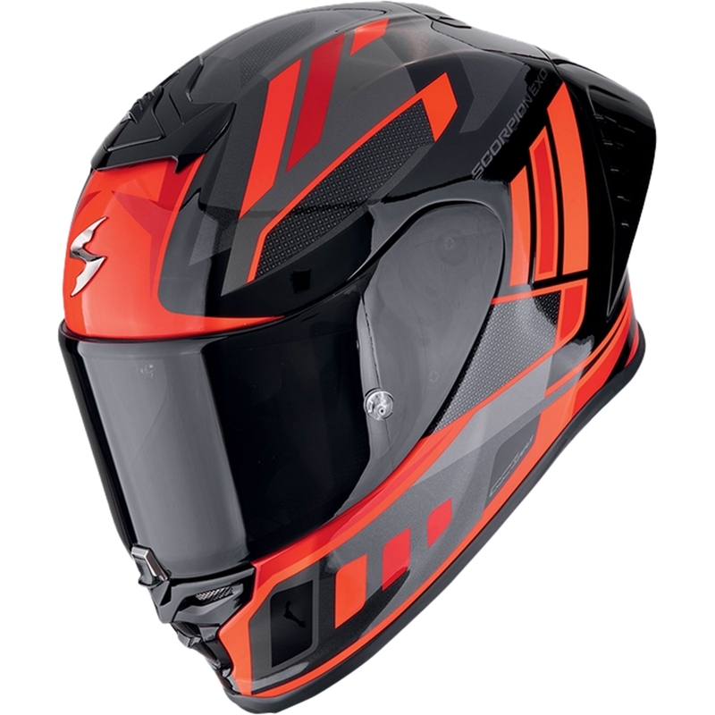 Integroitu moottoripyöräilykypärä Scorpion EXO-R1 EVO II AIR VITAL musta-hopea-punainen