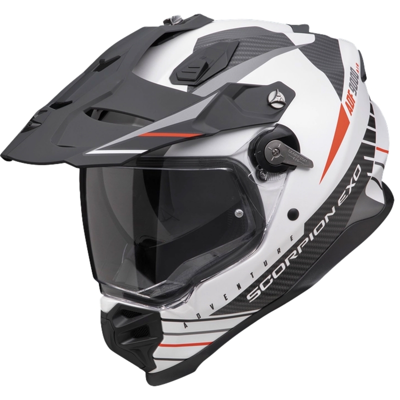 Enduro kypärä Scorpion ADF-9000 Air Feat matta valkoinen-musta-punainen