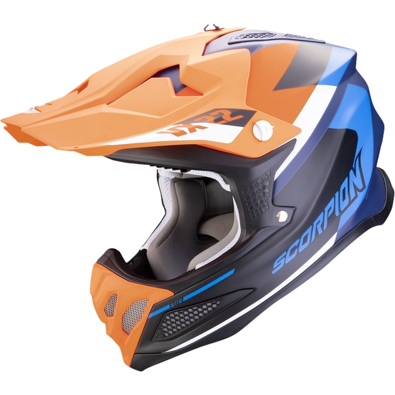 Motocross kypärä Scorpion VX-22 Air BETA matta sininen-oranssi