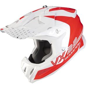 Motocross kypärä Scorpion VX-22 Air Ares valkoinen-punainen