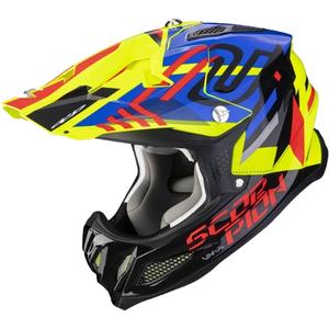 Motocross kypärä Scorpion VX-22 Air Neox musta-punainen-sininen-fluo keltainen