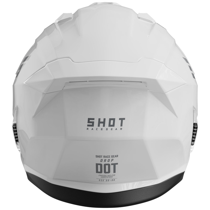 Avoin moottoripyöräilykypärä Shot Drop Solid Gloss White