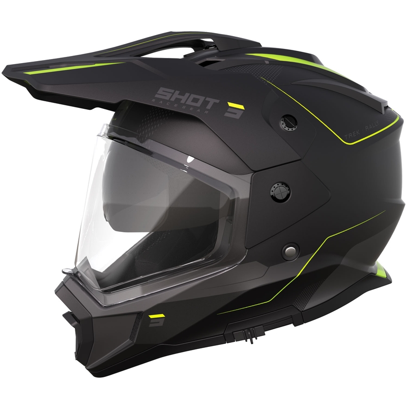 Enduro Moottoripyöräily Kypärä Shot Trek Max Vision Rally matta musta-fluo keltainen