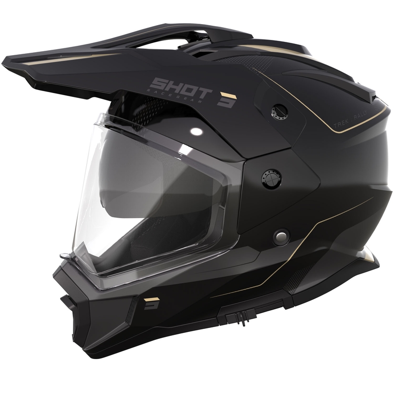 Enduro Moottoripyöräilykypärä Shot Trek Max Vision Rally Gloss Black ja Sand