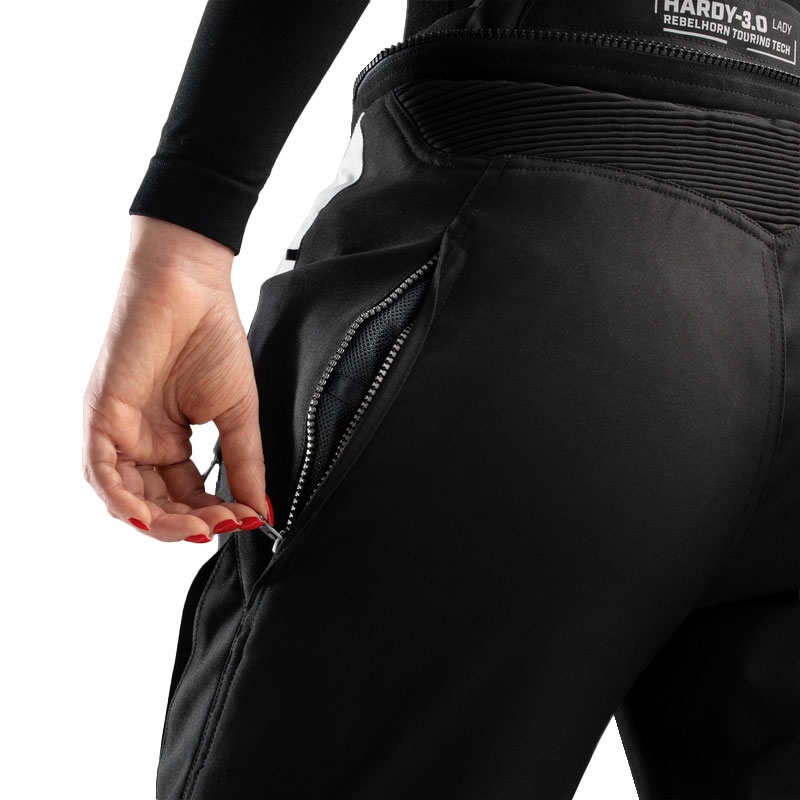 Naisten Rebelhorn Hardy 3.0 Musta ja harmaa moottoripyöräilyhousut