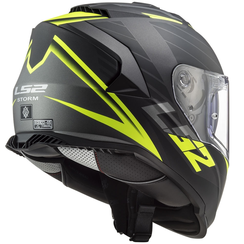 LS2 FF800 Storm II Nerve musta-fluo-keltainen integraalinen moottoripyöräilykypärä