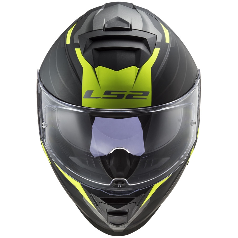 LS2 FF800 Storm II Nerve musta-fluo-keltainen integraalinen moottoripyöräilykypärä
