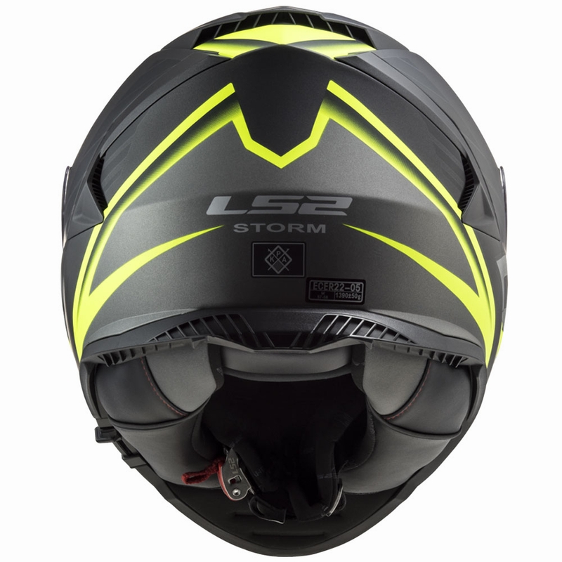 LS2 FF800 Storm II Nerve musta-fluo-keltainen integraalinen moottoripyöräilykypärä