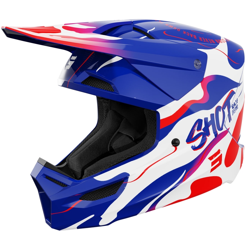 Lasten motocross kypärä Shot Furious Beast kiiltävä sininen-punainen