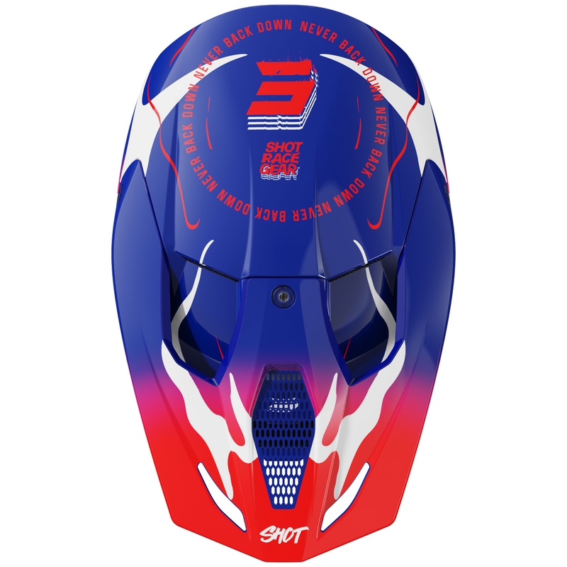 Lasten motocross kypärä Shot Furious Beast kiiltävä sininen-punainen