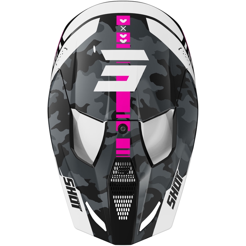 Lasten motocross kypärä Shot Furious Flash kiiltävä vaaleanpunainen