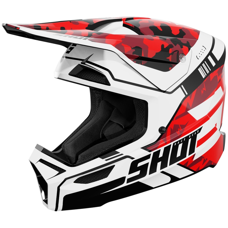 Lasten motocross kypärä Shot Furious Flash kiiltävä punainen