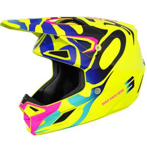 Lasten motocross kypärä Shot Speed Ghost kiiltävä fluo keltainen