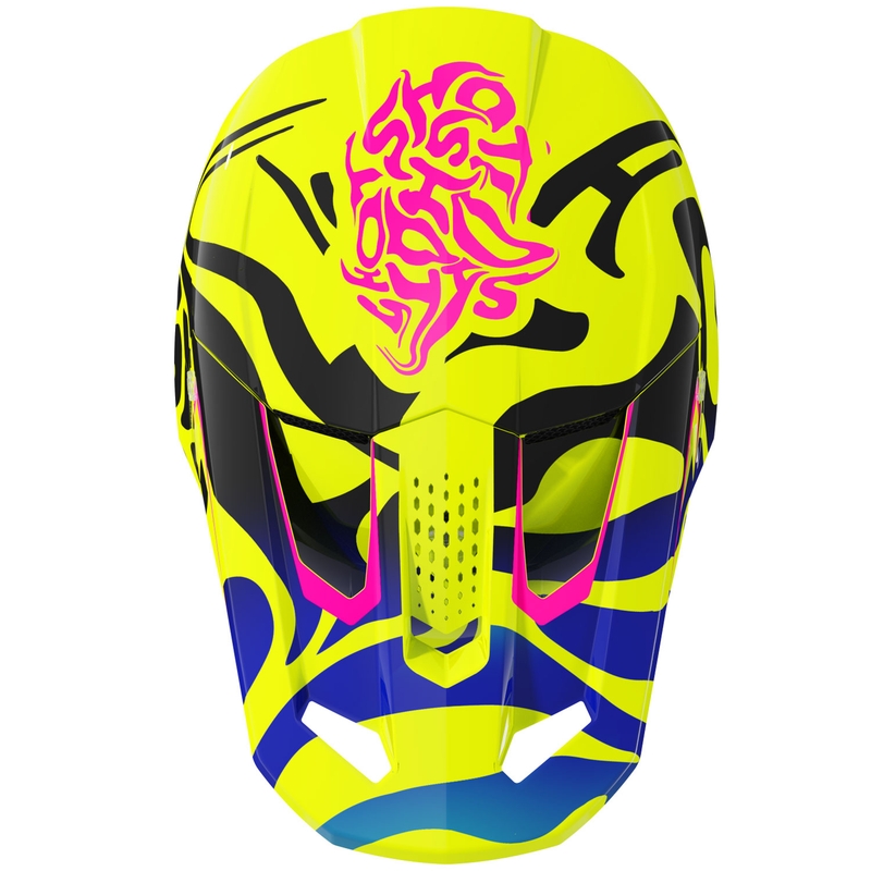 Lasten motocross kypärä Shot Speed Ghost kiiltävä fluo keltainen