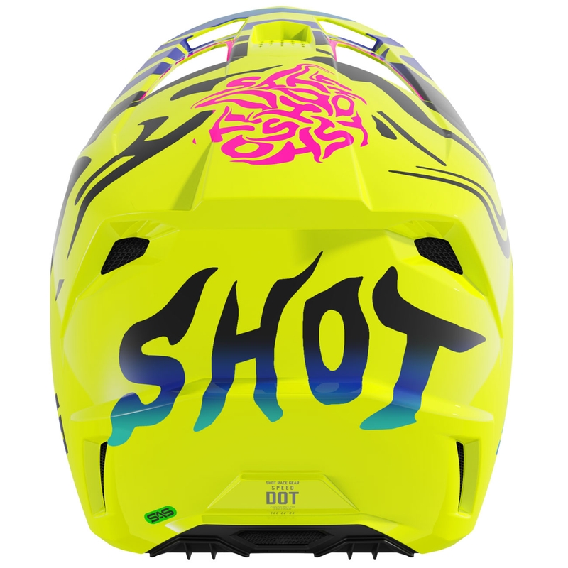 Lasten motocross kypärä Shot Speed Ghost kiiltävä fluo keltainen