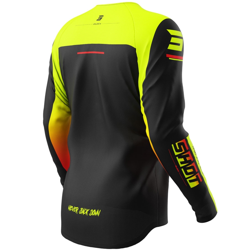 Lasten motocross pelipaita Shot Draw Block fluo keltainen