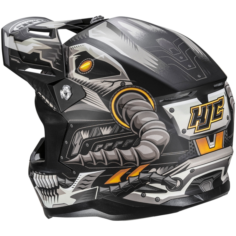 Motocross-kypärä HJC C50 Mecha Beast MC5SF musta-harmaa