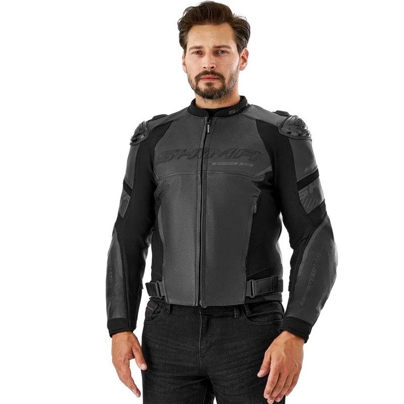 Shima Bandit 2.0 Musta nahkainen moottoripyörä takki