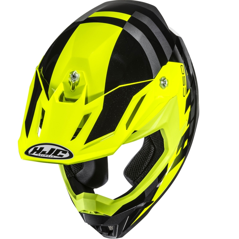 Motocross-kypärä HJC C50 Mirage MC3H musta-fluo-kelta-harmaa