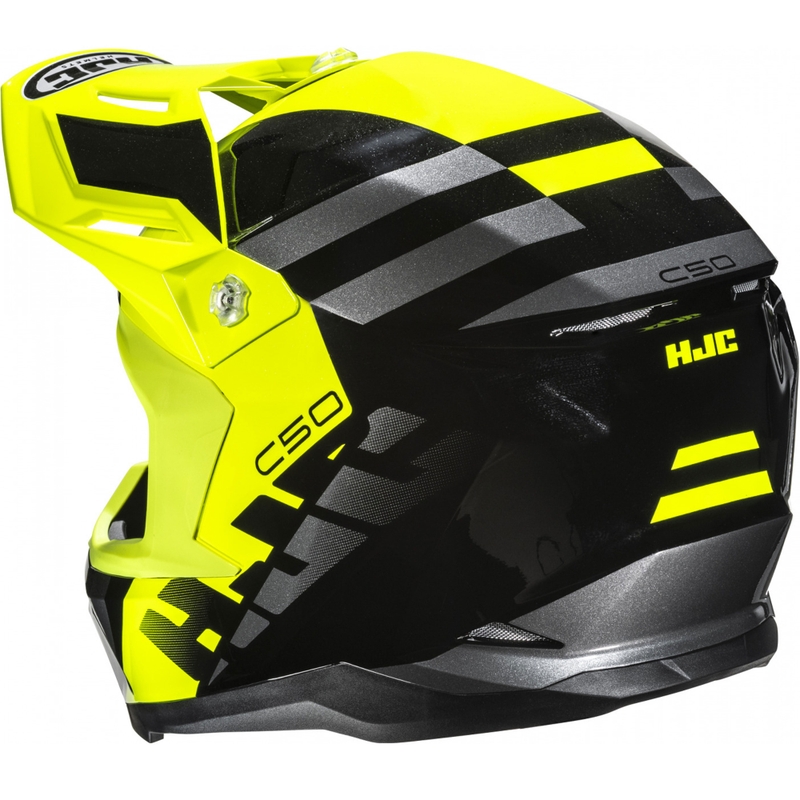 Motocross-kypärä HJC C50 Mirage MC3H musta-fluo-kelta-harmaa