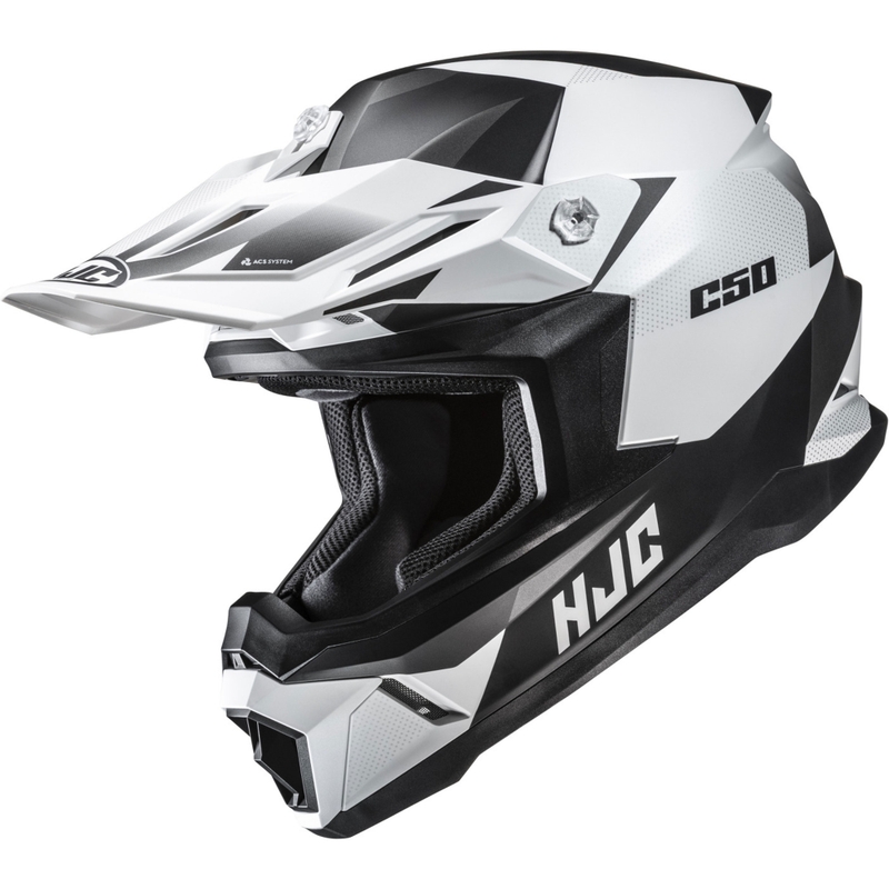 Motocross kypärä HJC C50 Slide MC10SF musta ja valkoinen