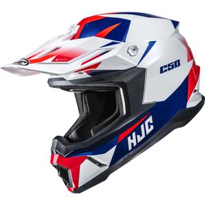Motocross kypärä HJC C50 Slide MC21 valkoinen-sininen-punainen