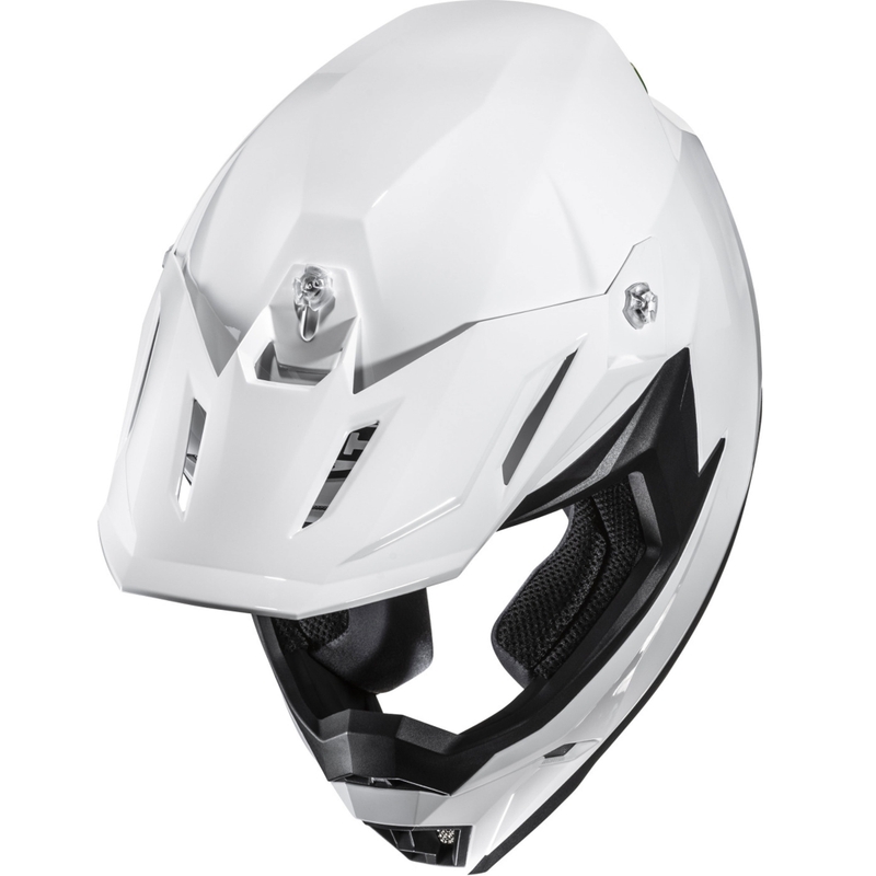 Motocross-kypärä HJC C50 Solid pearl white (valkoinen)