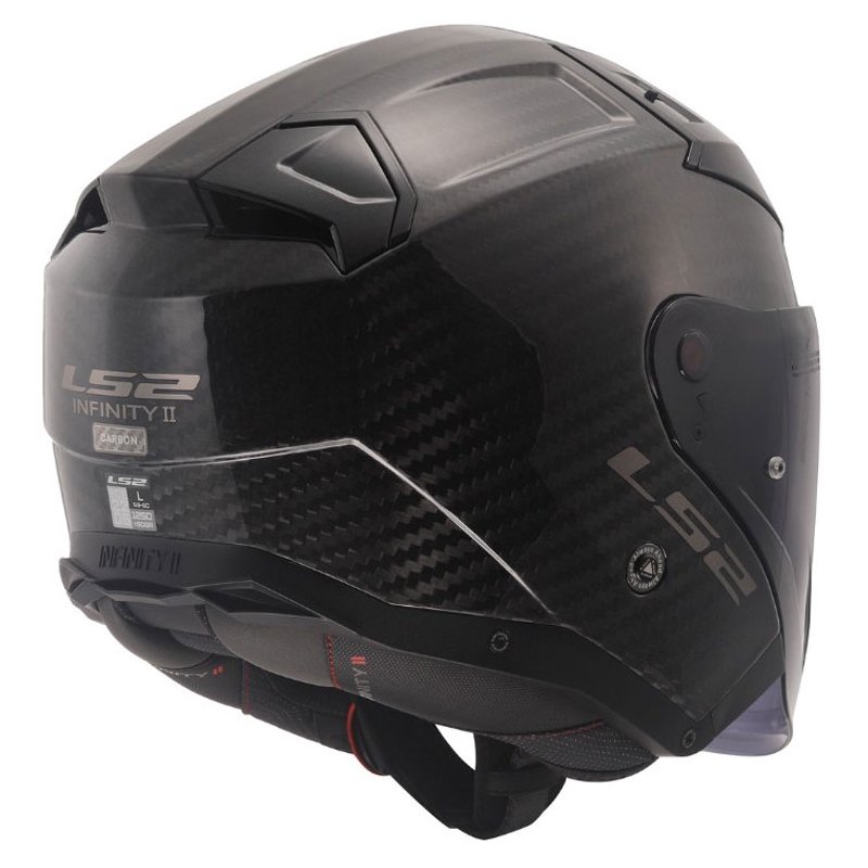 Avoin moottoripyöräilykypärä LS2 OF603 Infinity II Carbon-06 musta kiilto
