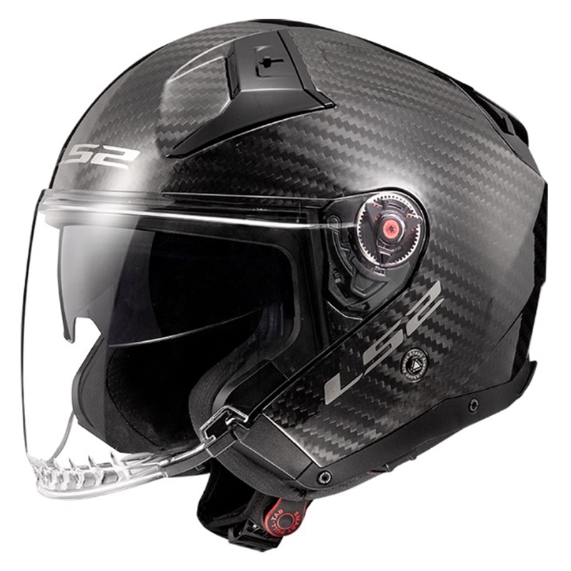 Avoin moottoripyöräilykypärä LS2 OF603 Infinity II Carbon-06 musta kiilto