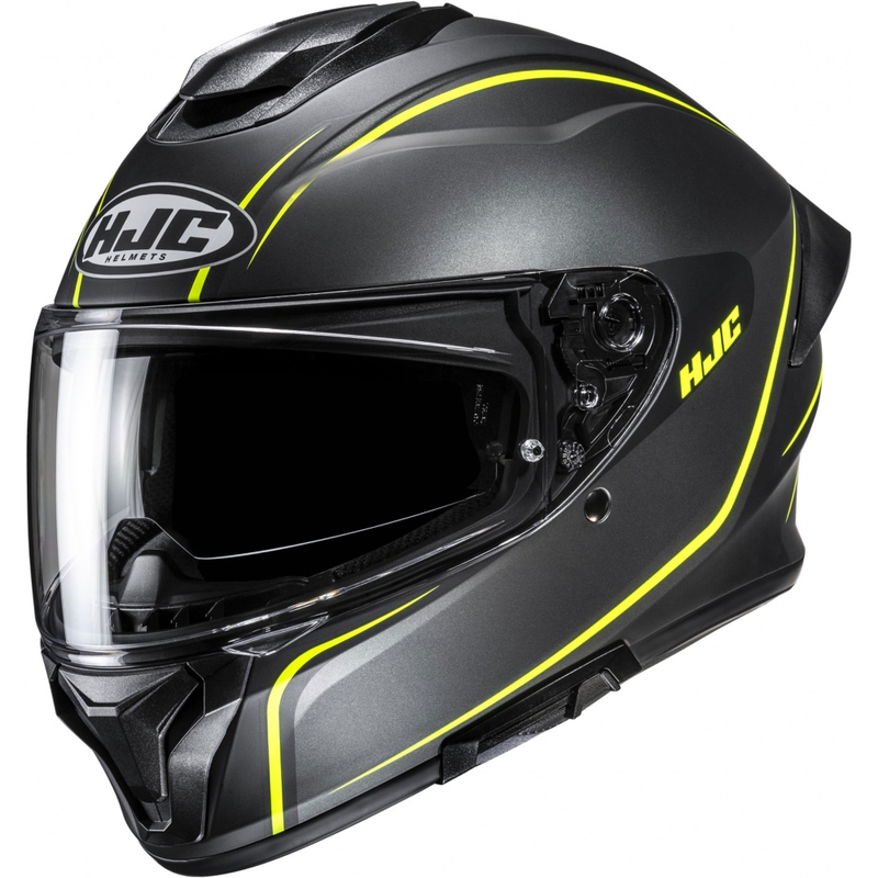 Integroitu moottoripyöräilykypärä HJC C71 Quez MC3HSF musta-fluo-keltainen