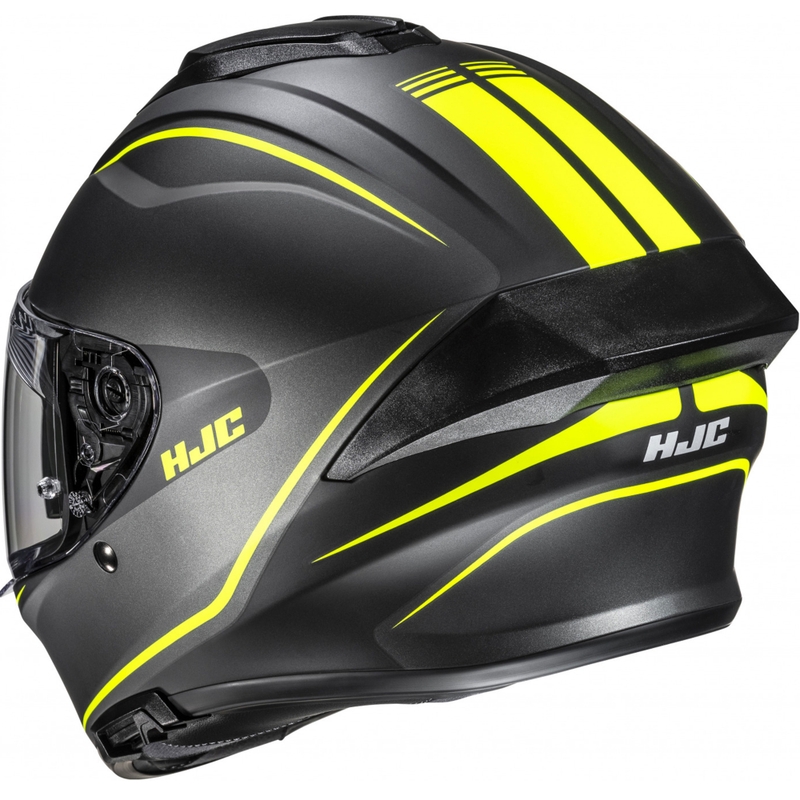 Integroitu moottoripyöräilykypärä HJC C71 Quez MC3HSF musta-fluo-keltainen