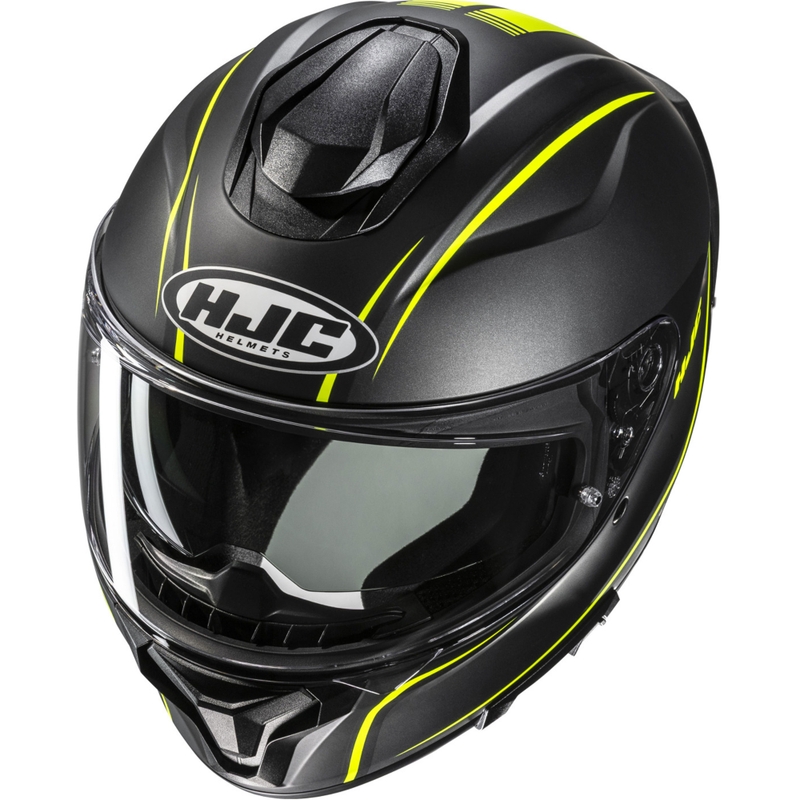 Integroitu moottoripyöräilykypärä HJC C71 Quez MC3HSF musta-fluo-keltainen