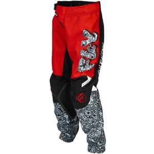 Lasten motocross housut FLY Racing - USA Kinetic Mutant punainen, valkoinen ja musta.