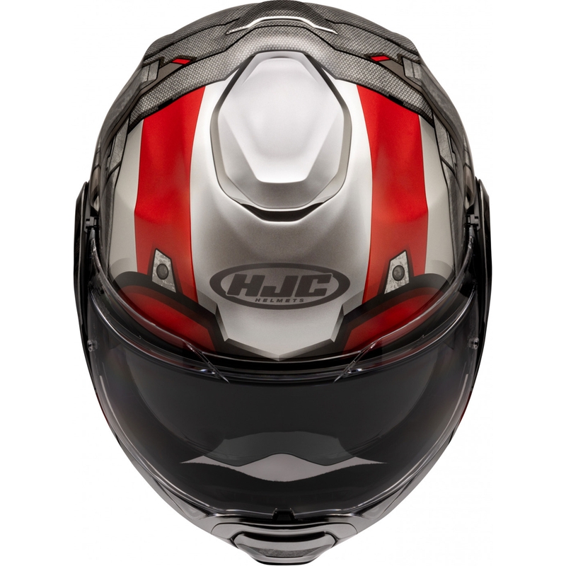 HJC F100 Ant-Man Marvel MC1 harmaa-punainen flip-up moottoripyöräilykypärä