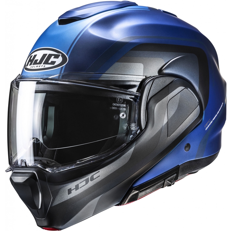 HJC F100 Reff MC2SF siniharmaa moottoripyöräilykypärä Flip-up kypärä