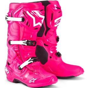 Alpinestars Tech 10 pinkki-musta-valkoiset moottoripyöräsaappaat